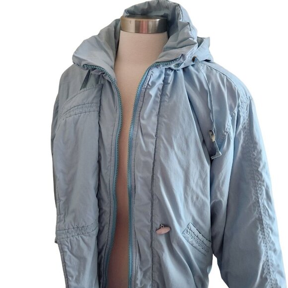 Vintage 80s Kent Street Womens Jacket Size Small Ski Pastel Blue Retro Full Zip - Picture 5 of 15